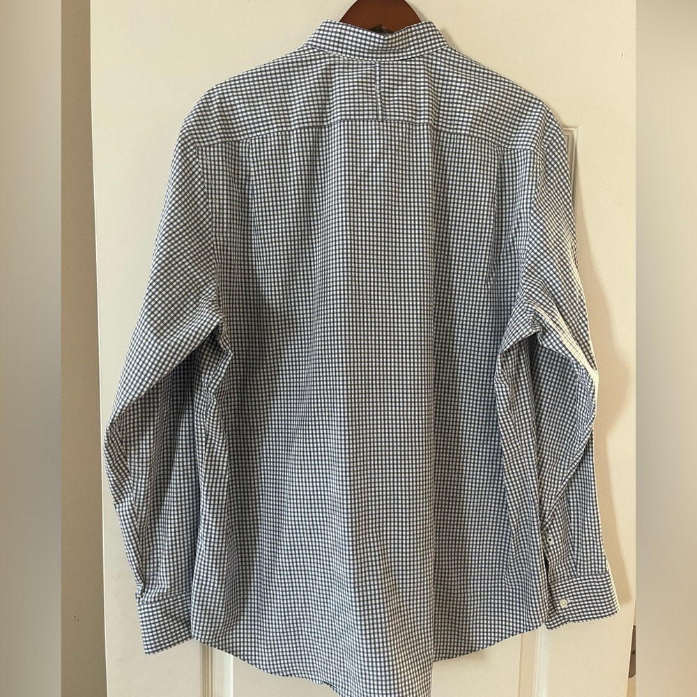 Banana Republic Men’s Blue & Olive Plaid Dress Shirt Slim Fit Men’s Size XL - Picture 8 of 16